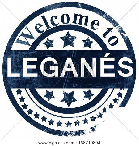 Leganes stamp on white background