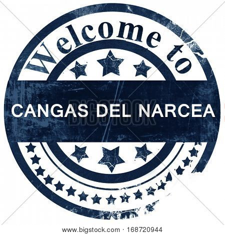 Cangas del narcea stamp on white background