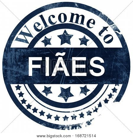 Fiaes stamp on white background