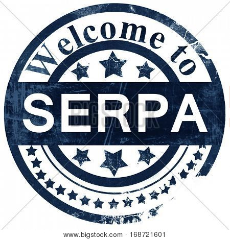 Serpa stamp on white background