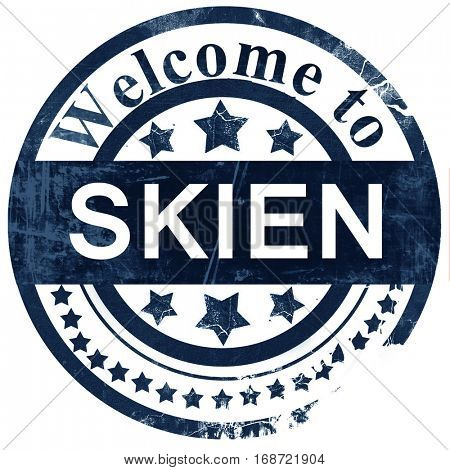 Skien stamp on white background