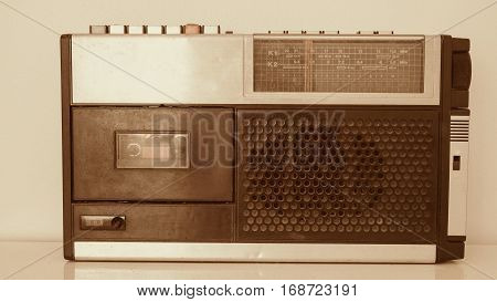 Vintage of Radio on white background Antique of Transistor radio