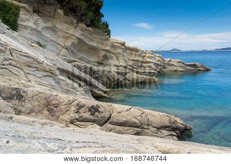 Amazing view of marathia beach at Zakynthos island, Greece