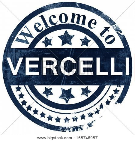 Vercelli stamp on white background