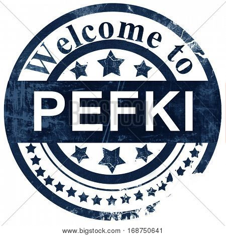 Pefki stamp on white background