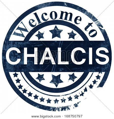 Chalcis stamp on white background