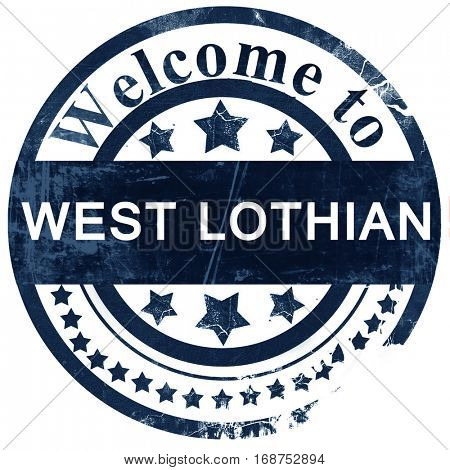 West lothian stamp on white background