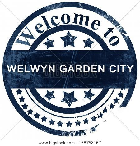 Welwyn garden city stamp on white background