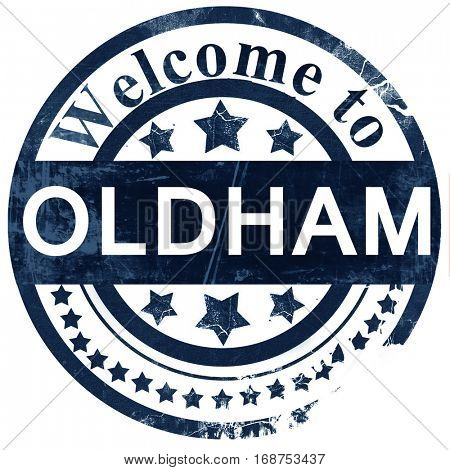 Oldham stamp on white background