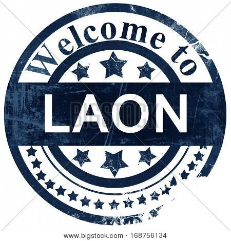 laon stamp on white background