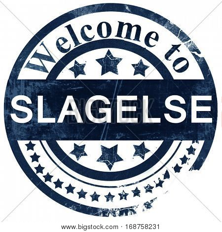 Slagelse stamp on white background