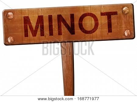 minot road sign, 3D rendering