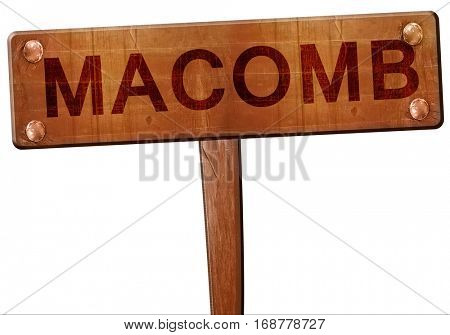 macomb road sign, 3D rendering