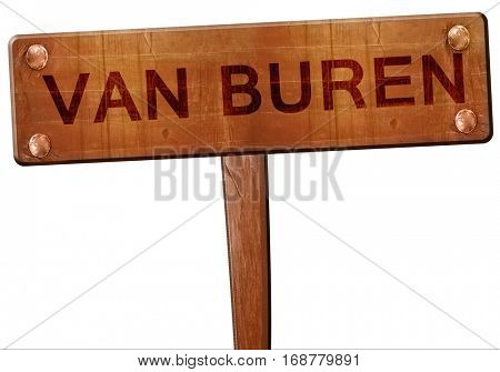 van buren road sign, 3D rendering