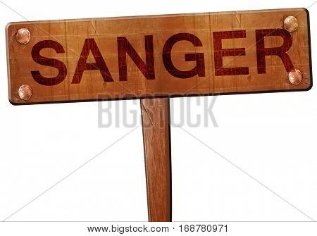 sanger road sign, 3D rendering