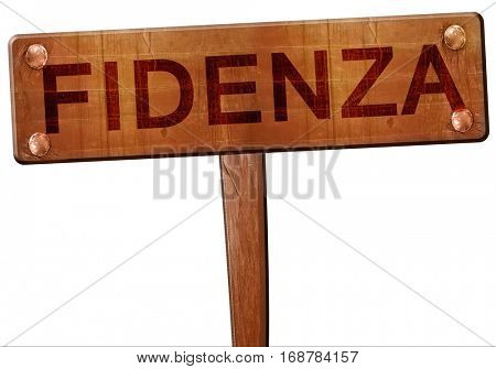 Fidenza road sign, 3D rendering