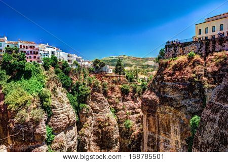 Ronda, Spain, a landscape with the Tajo Gorge.