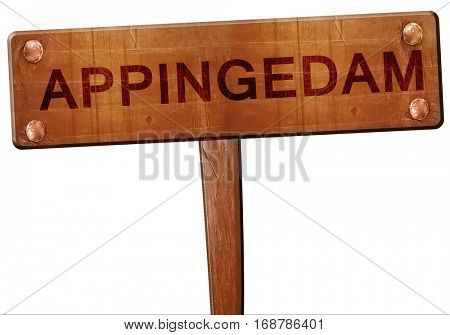 Appingedam road sign, 3D rendering