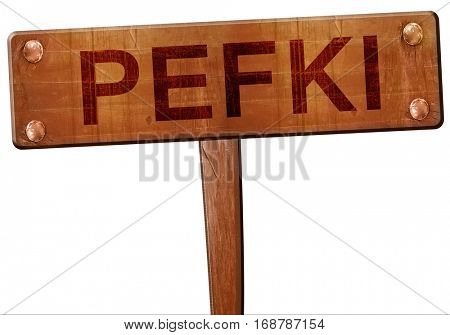 Pefki road sign, 3D rendering