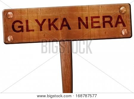 Glyka nera road sign, 3D rendering