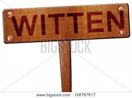 Witten road sign, 3D rendering