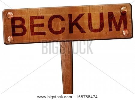 Beckum road sign, 3D rendering