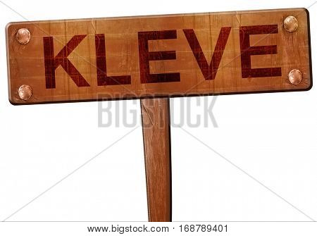Kleve road sign, 3D rendering