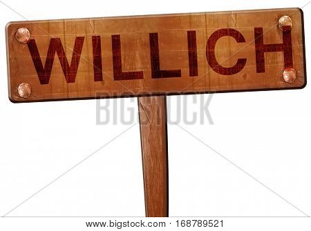 Willich road sign, 3D rendering