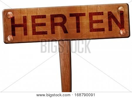 Herten road sign, 3D rendering