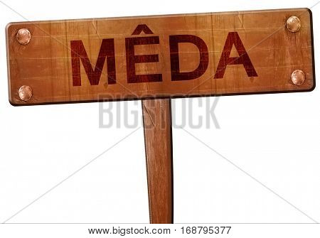 Meda road sign, 3D rendering