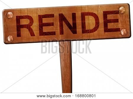 Rende road sign, 3D rendering