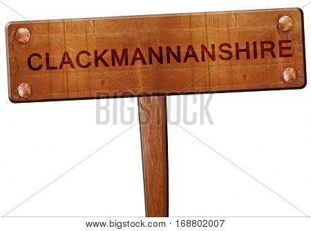 Clackmannanshire road sign, 3D rendering