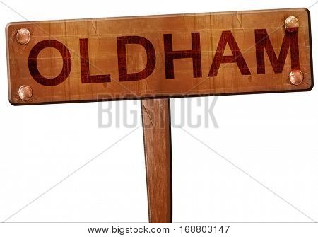 Oldham road sign, 3D rendering
