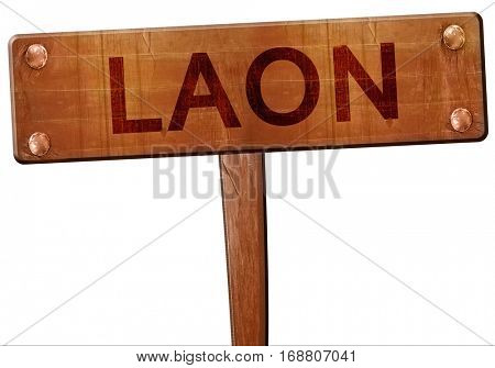 laon road sign, 3D rendering