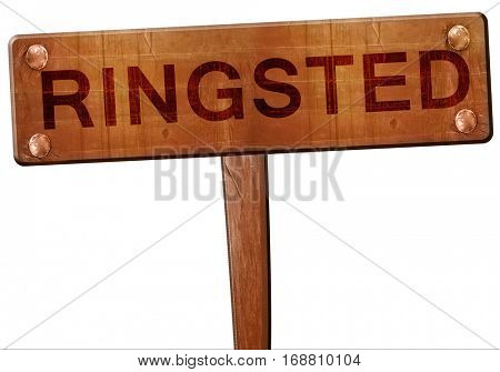 Ringsted road sign, 3D rendering