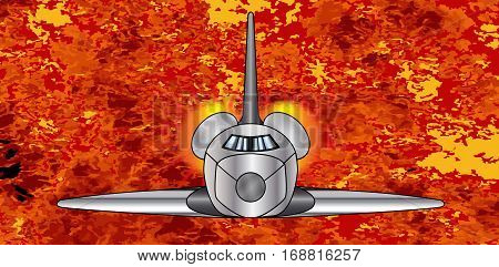 Top view of a space shuttle launce