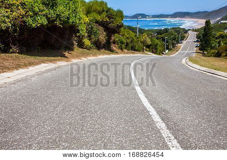 The road to Brenton on Sea in South Africa