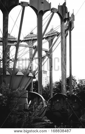 View of the old abandoned children's park.