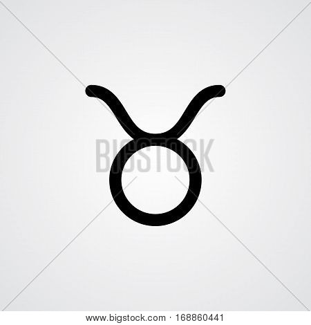 Taurus zodiac symbol black zodiac flat isolated icon on the gray background