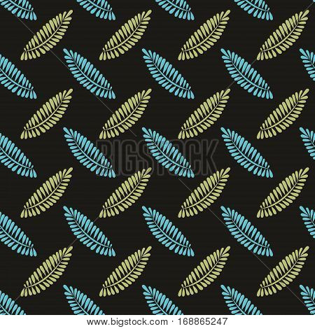 Vector colorful seamless pattern with stylized branches.