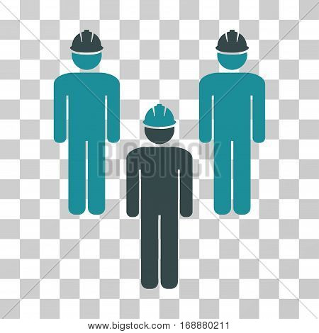 Standing Engineer Group icon. Vector illustration style is flat iconic bicolor symbol soft blue colors transparent background. Designed for web and software interfaces.