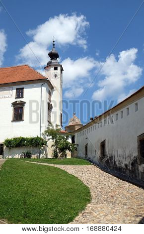 PTUJ, SLOVENIA - JULY 02: Castle in Ptuj, town on the Drava River banks, Lower Styria Region, Slovenia on July 02, 2016.