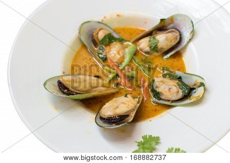 New Zealand Mussel Steamed with Curry Coconut Milk