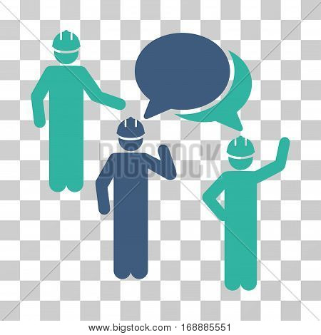 Engineer Persons Forum icon. Vector illustration style is flat iconic bicolor symbol cobalt and cyan colors transparent background. Designed for web and software interfaces.