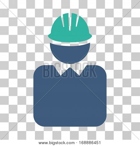 Engineer icon. Vector illustration style is flat iconic bicolor symbol cobalt and cyan colors transparent background. Designed for web and software interfaces.