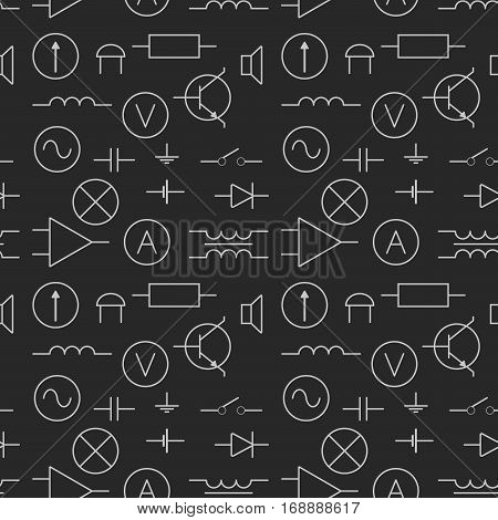 vector illustration seamless pattern with electric elements