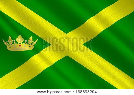 Flag of Aa en Hunze is a municipality in the northeastern Netherlands. 3d illustration