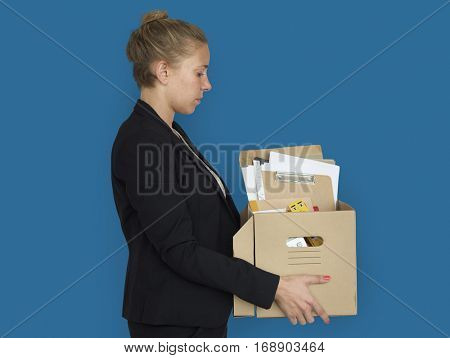 Caucasian Business Woman Retrenchment