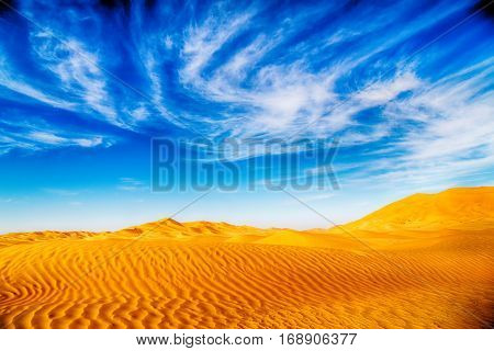 In Oman Old Desert  Rub Al Khali The Empty  Quarter And Outdoor  Sand Dune