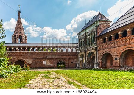 Krutitsy Metochion of Russian Orthodox Church, in the summer on a sunny day. Moscow, Russia